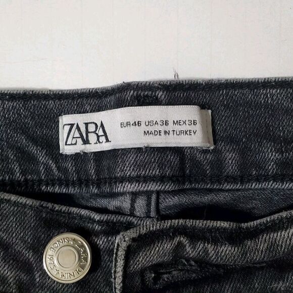 Zara Button Fly Skinny Jeans Size 36 Distressed Pants Blogger's Favorite Womens - Picture 8 of 11